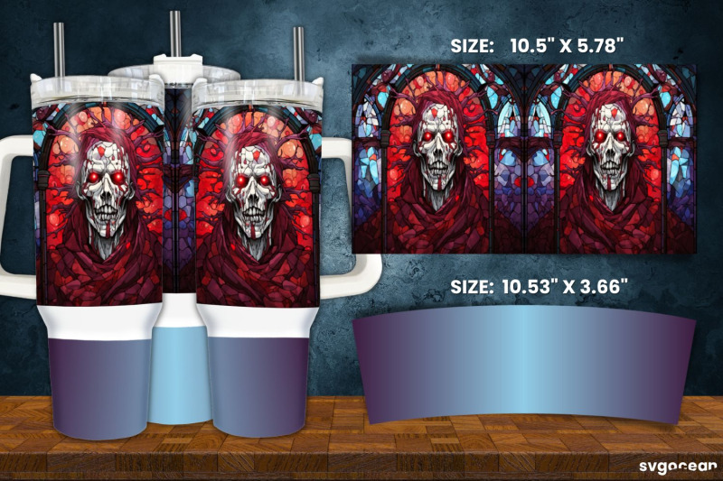 halloween-monsters-tumbler-wrap-40-oz-stained-glass-sublimation