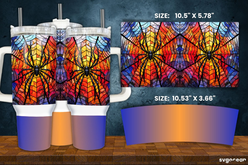 halloween-monsters-tumbler-wrap-40-oz-stained-glass-sublimation