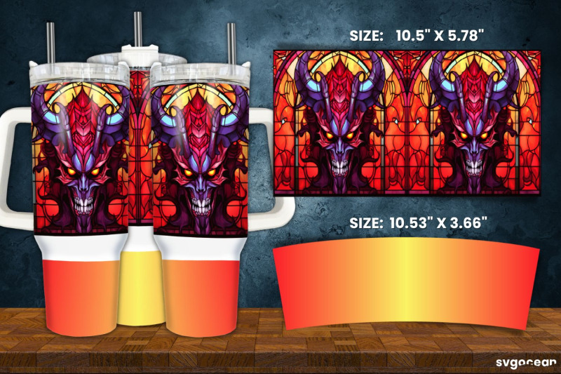 halloween-monsters-tumbler-wrap-40-oz-stained-glass-sublimation