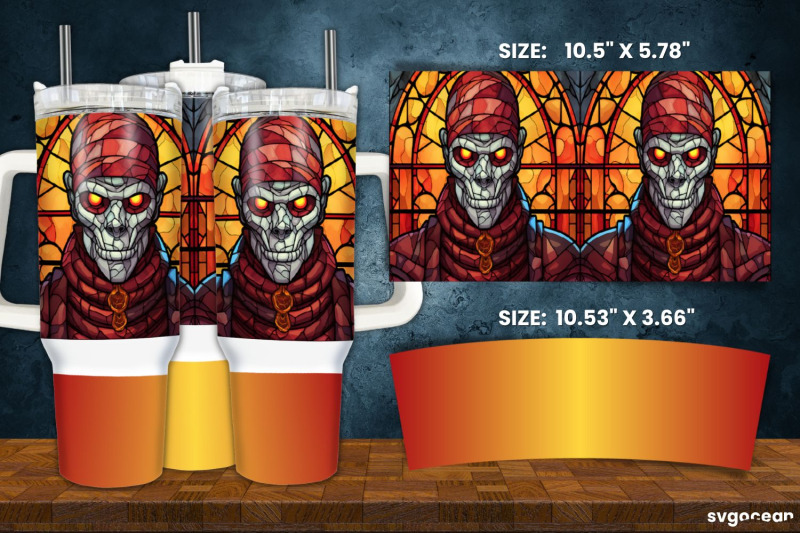 halloween-monsters-tumbler-wrap-40-oz-stained-glass-sublimation