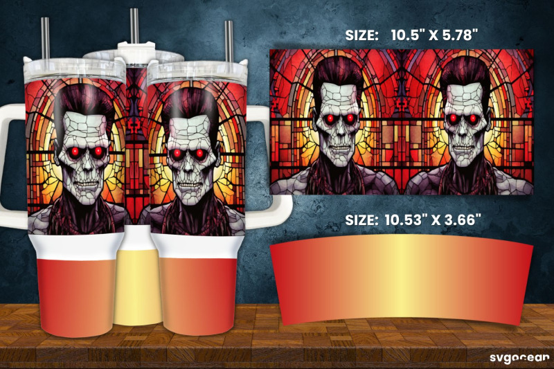 halloween-monsters-tumbler-wrap-40-oz-stained-glass-sublimation