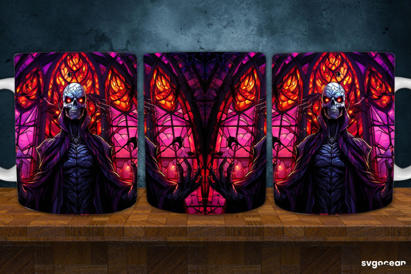 halloween-monsters-mug-wrap-11-oz-stained-glass-sublimation