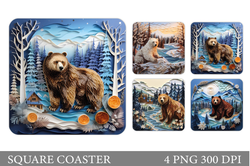 bear-square-coaster-quilling-bear-coaster-sublimation