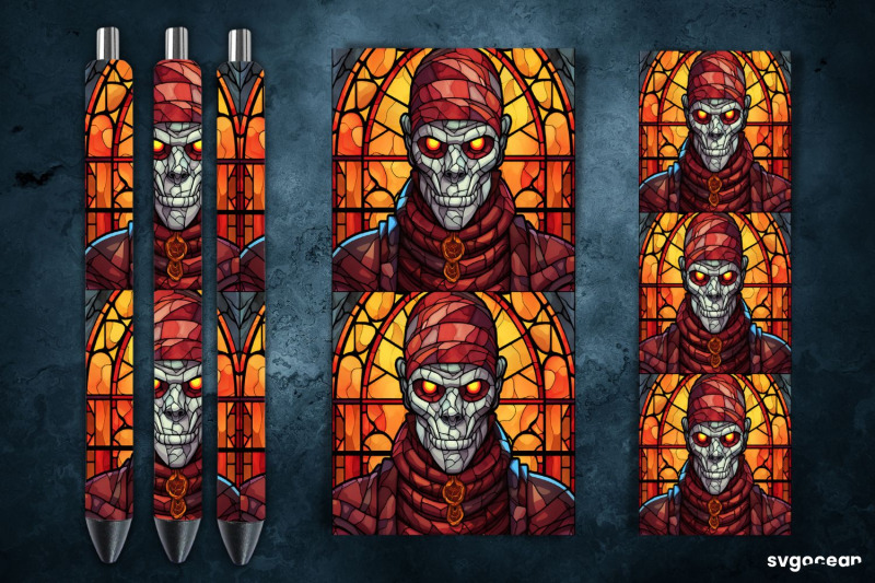 halloween-monsters-pen-wrap-stained-glass-sublimation