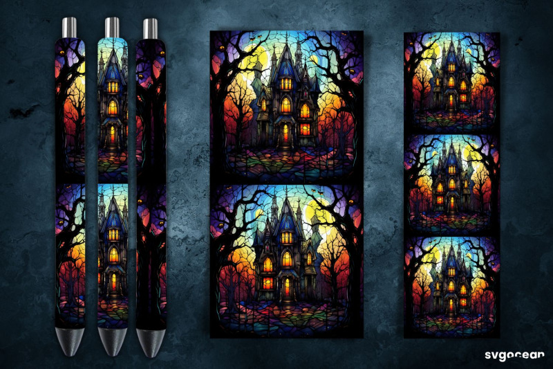 halloween-monsters-pen-wrap-stained-glass-sublimation