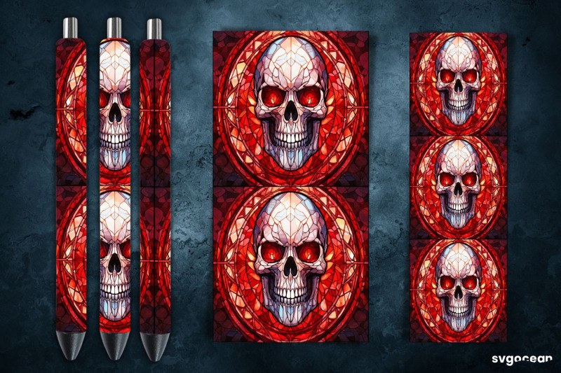 halloween-monsters-pen-wrap-stained-glass-sublimation