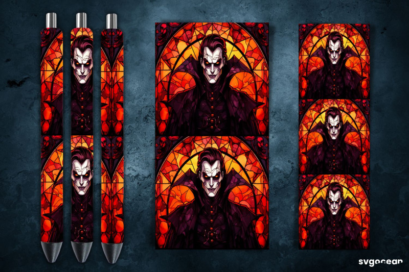 halloween-monsters-pen-wrap-stained-glass-sublimation