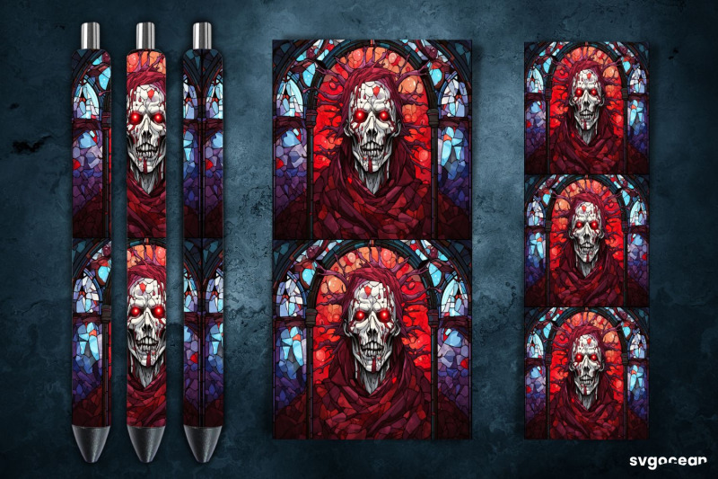 halloween-monsters-pen-wrap-stained-glass-sublimation