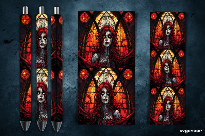 halloween-monsters-pen-wrap-stained-glass-sublimation