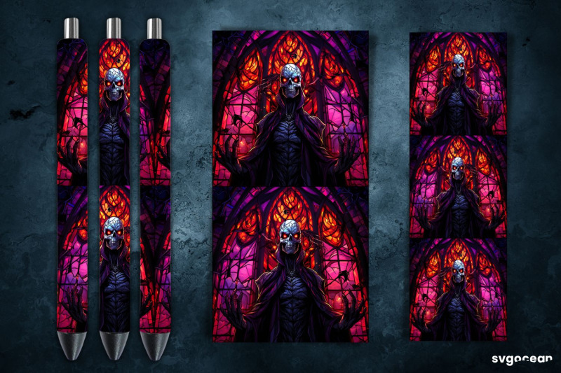 halloween-monsters-pen-wrap-stained-glass-sublimation