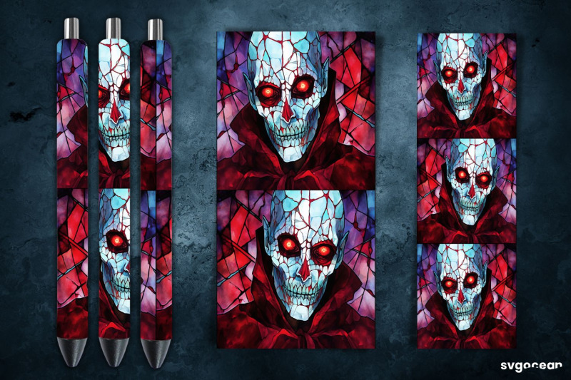 halloween-monsters-pen-wrap-stained-glass-sublimation