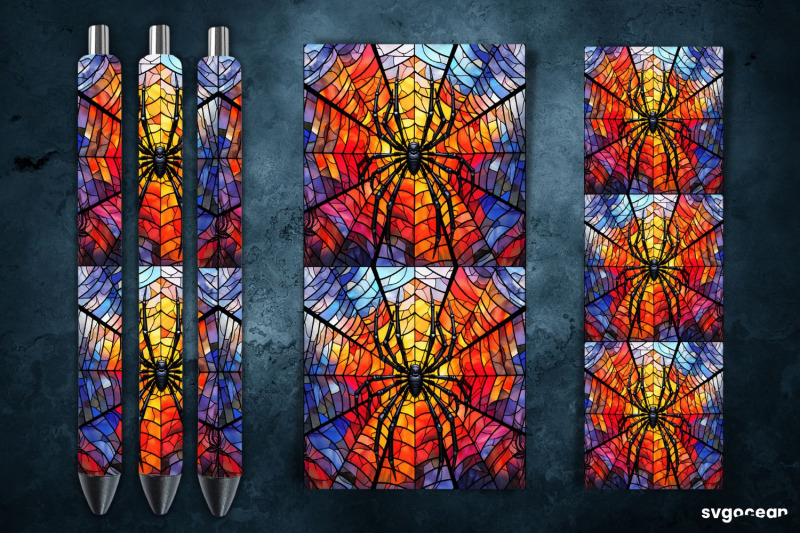 halloween-monsters-pen-wrap-stained-glass-sublimation