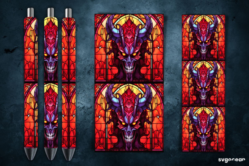 halloween-monsters-pen-wrap-stained-glass-sublimation