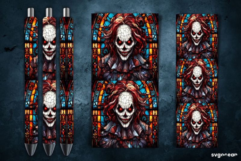 halloween-monsters-pen-wrap-stained-glass-sublimation