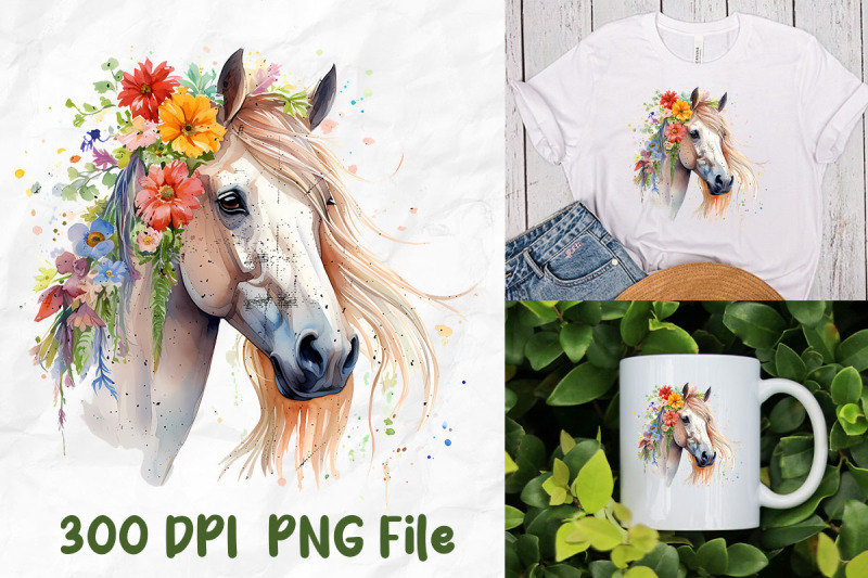 hippie-horse-wild-flowers-watercolor