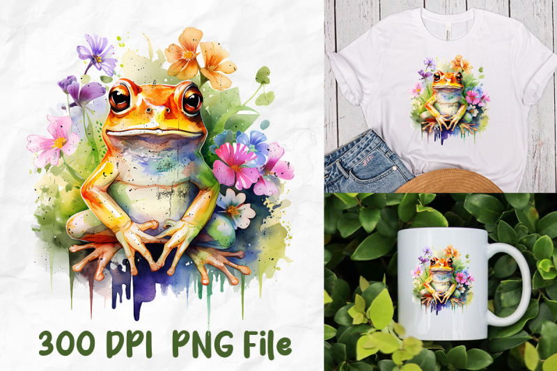 hippie-frog-rainbow-flower-watercolor