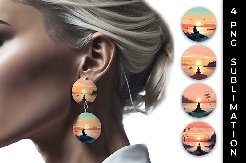 sunset-serenity-yoga-earrings-sublimation-bundle
