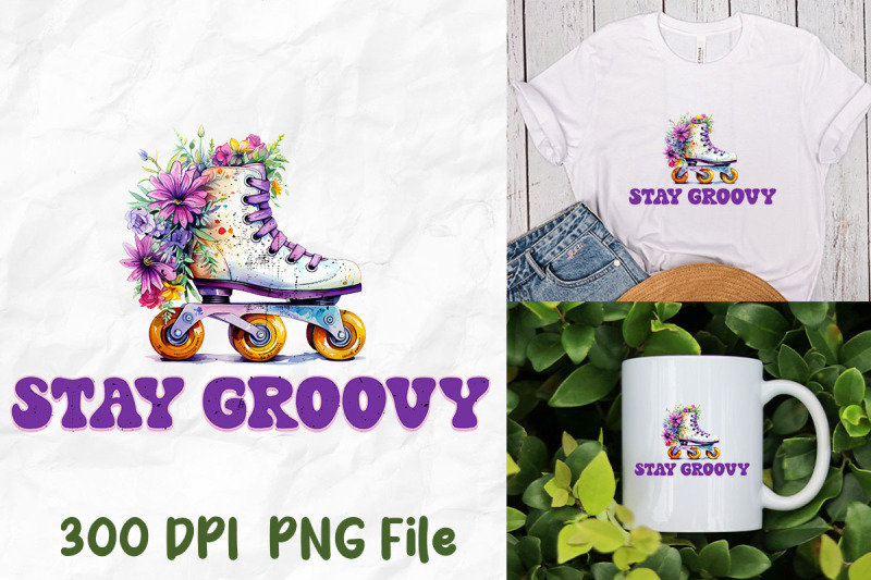 stay-groovy-hippie-roller-skates-flower