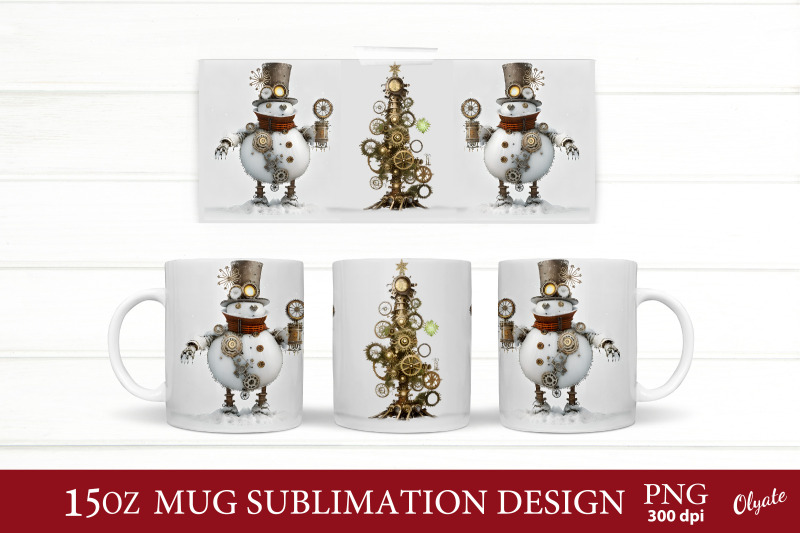 steam-punk-snowman-sublimation-christmas-mug-png