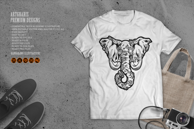 monstrous-encounter-scary-zombie-elephant-head-outline