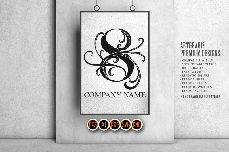 cherishing-vintage-elegant-number-8-monogram-logo-outline