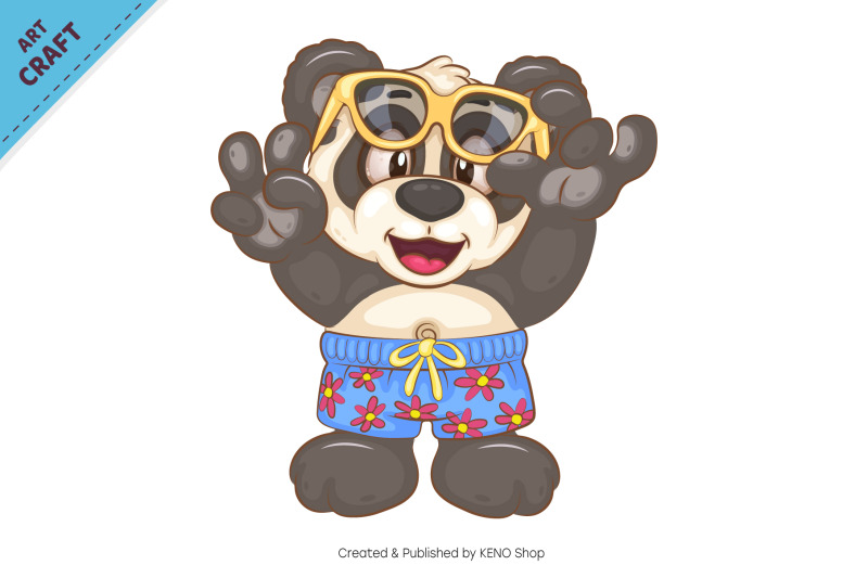 cartoon-cool-panda-animal-art