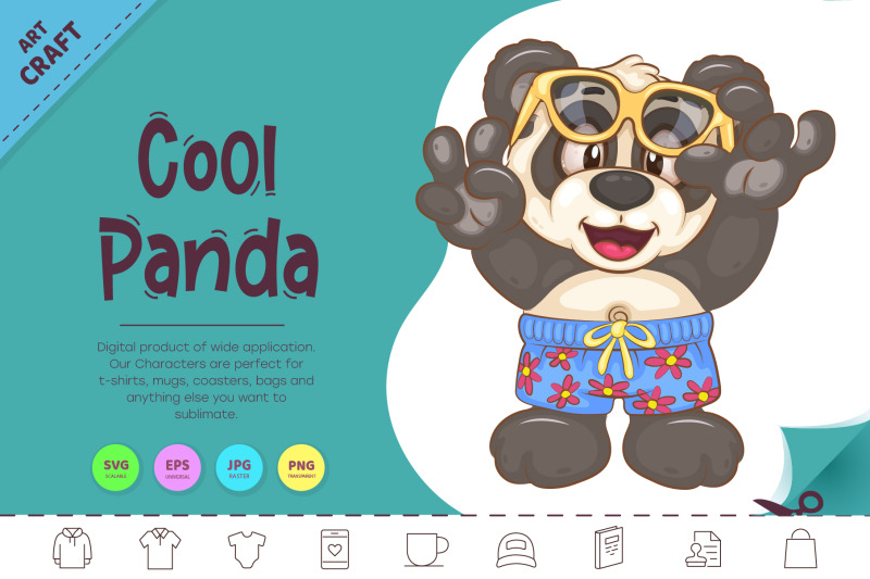 cartoon-cool-panda-animal-art