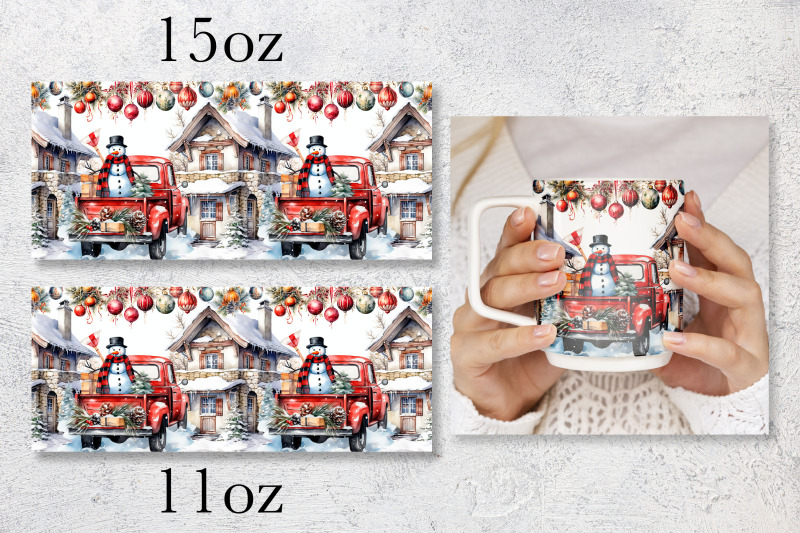 christmas-truck-mug-wrap-design-winter-mug-sublimation