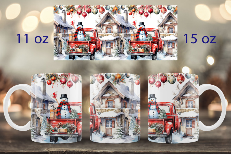 christmas-truck-mug-wrap-design-winter-mug-sublimation