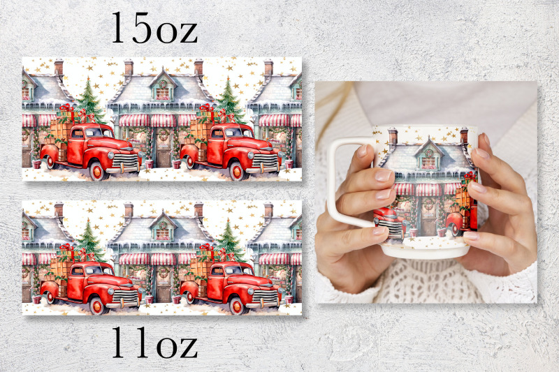 christmas-truck-mug-wrap-design-winter-mug-sublimation