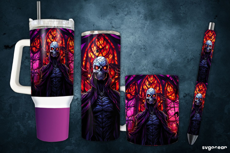 halloween-skeleton-wrap-bundle-tumbler-mug-pen