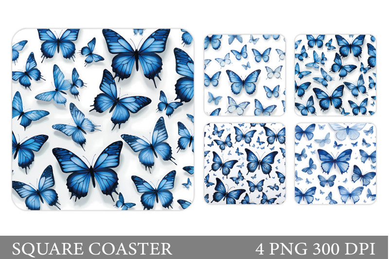 butterflies-square-coaster-blue-butterflies-square-coaster