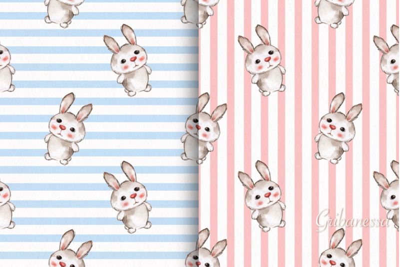 cute-rabbits-seamless-striped-patterns-with-bunny