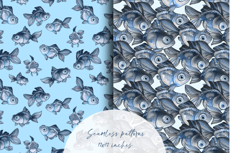 blue-fish-set-clipart-border-and-patterns