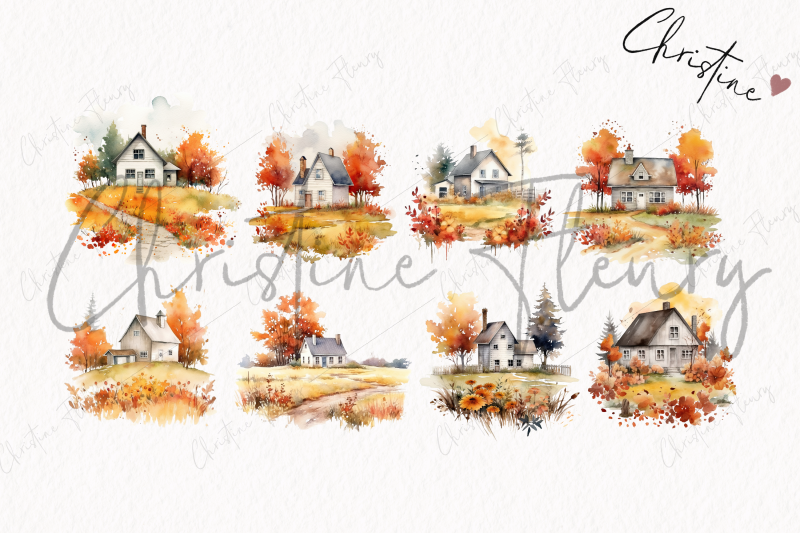 16-watercolor-autumn-cottage-clipart