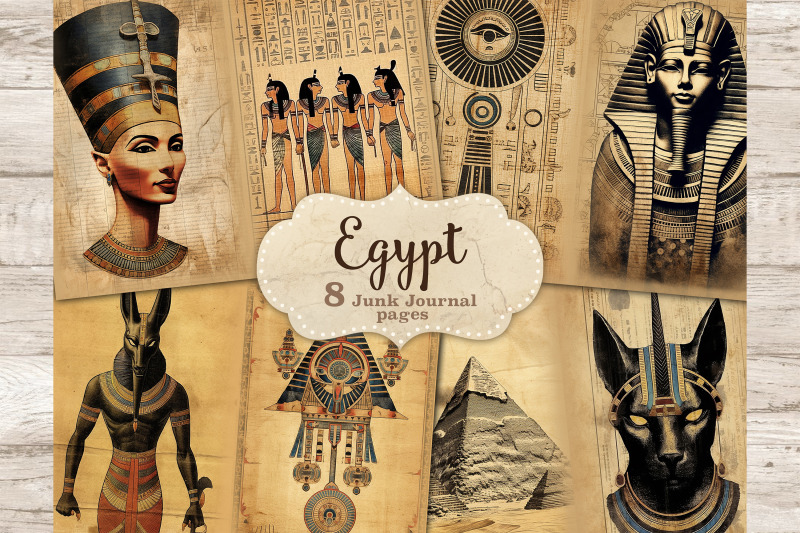 egypt-junk-journal-pages-printable-scrapbook-paper-set