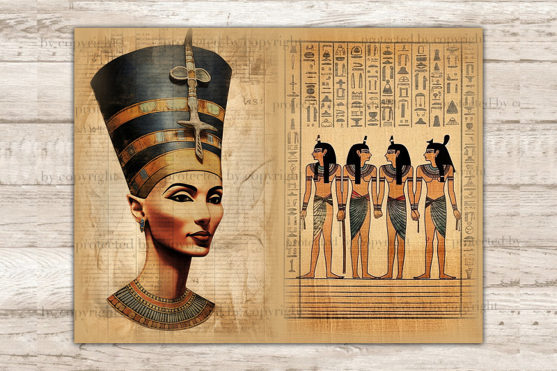 egypt-junk-journal-pages-printable-scrapbook-paper-set