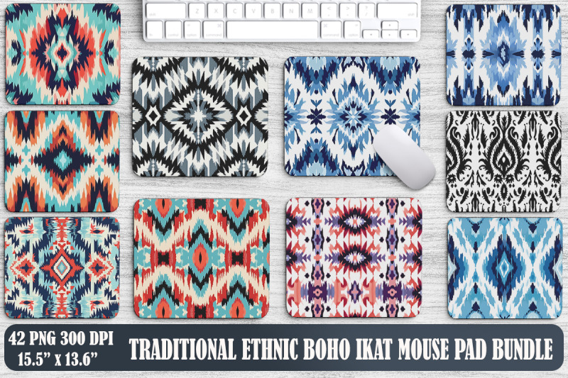 traditional-ethnic-boho-ikat-mouse-pad-design