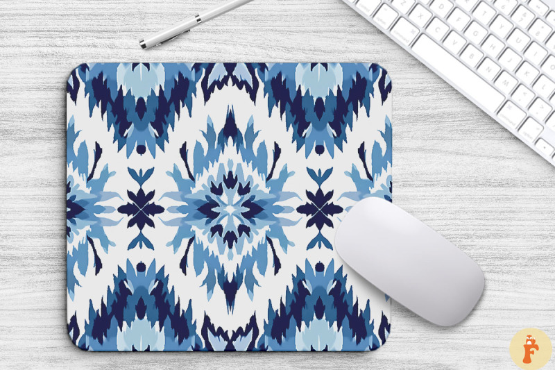 blue-ikat-boho-ethnic-pattern-mouse-pad