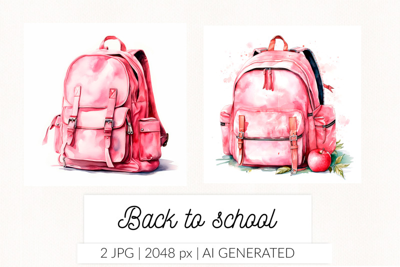 pink-school-bag-watercolor