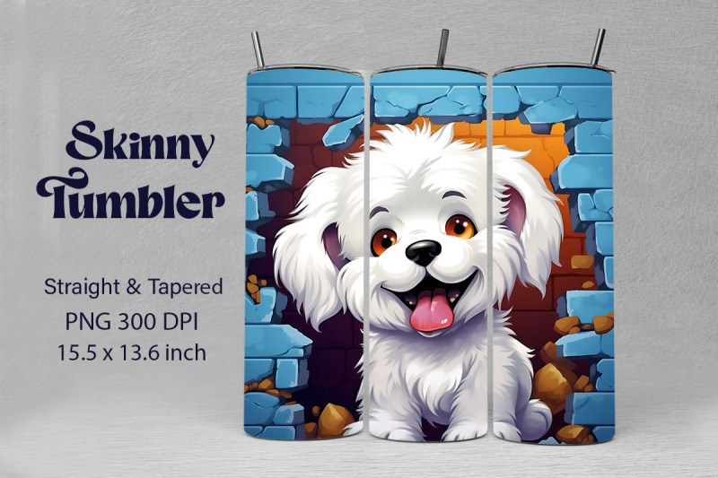 3d-graffiti-happy-bichon-frise-dog