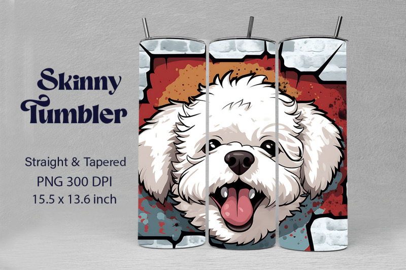 3d-graffiti-happy-bichon-frise-dog