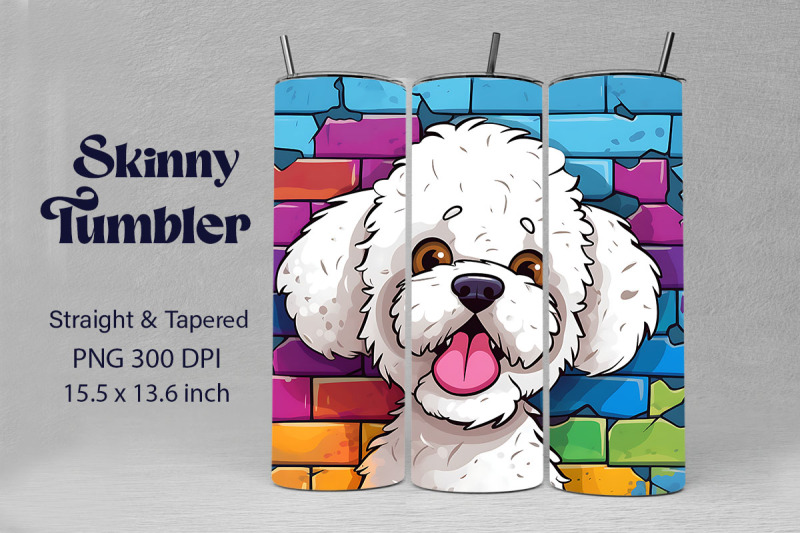 3d-graffiti-happy-bichon-frise-dog