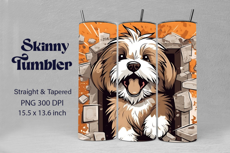 3d-graffiti-happy-brown-havanese-dog