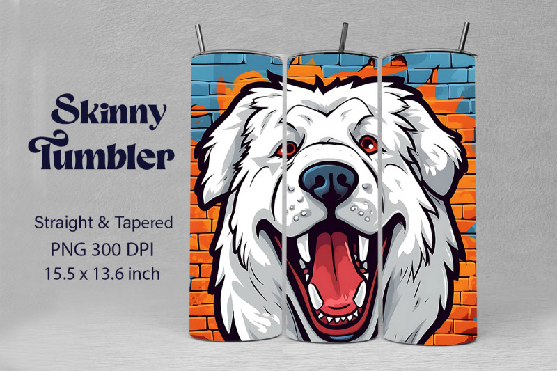 3d-graffiti-happy-great-pyrenean-dog