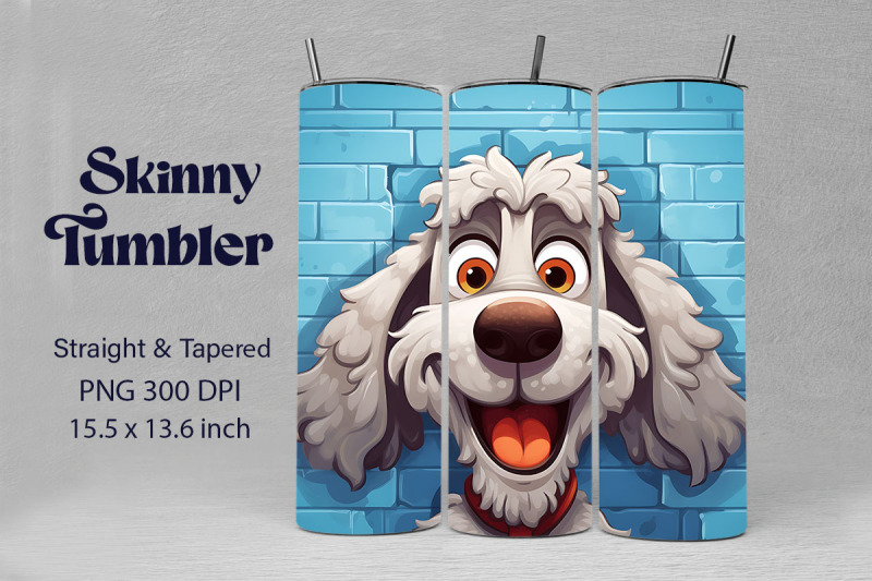 3d-graffiti-happy-grey-labradoodle-dog