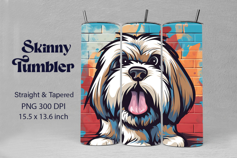 3d-graffiti-happy-lhasa-apso-dog