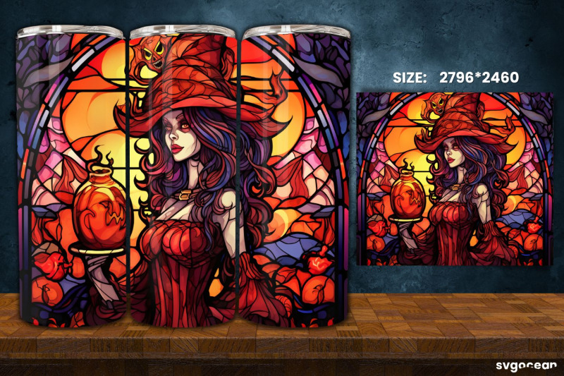 stained-glass-halloween-tumbler-wrap-20-oz-sublimation