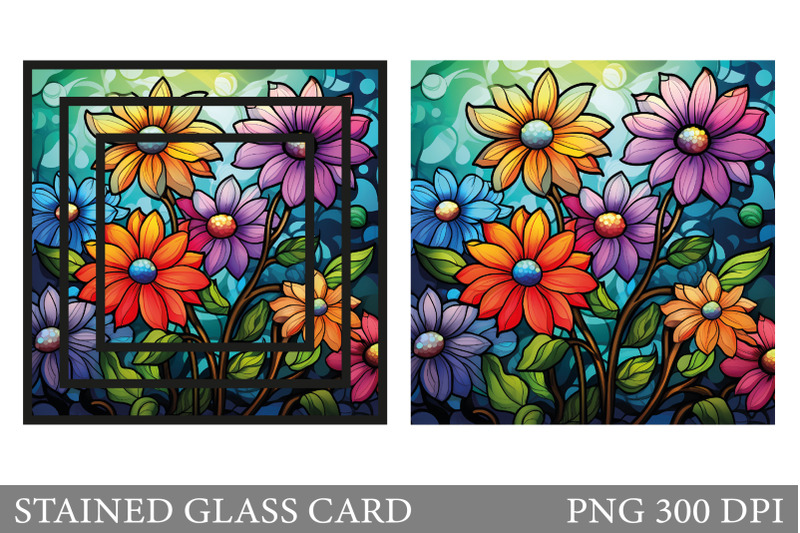 rainbow-daisy-stained-glass-card-stained-glass-flower-card