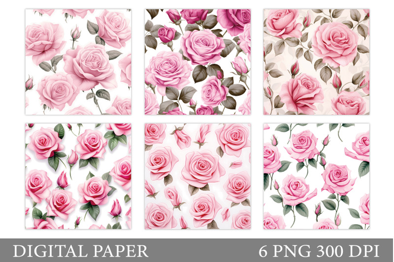 rose-digital-paper-rose-background-flowers-digital-paper